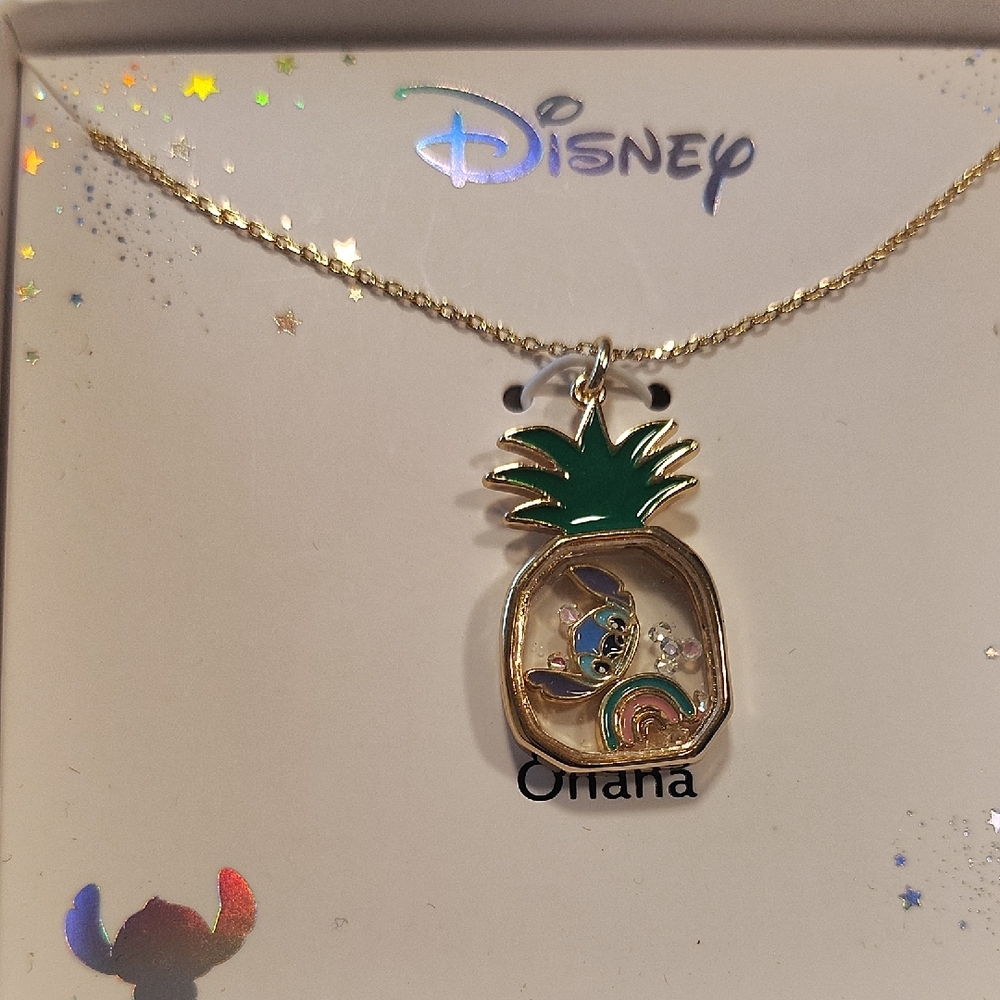 Disney Green & Gold Pineapple Ohana Pendant Necklace